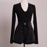 Short style ''mom'' à revers