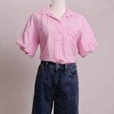 Chemise à rayures à manches bouffantes