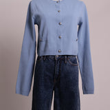 Cardigan court avec boutons brillants