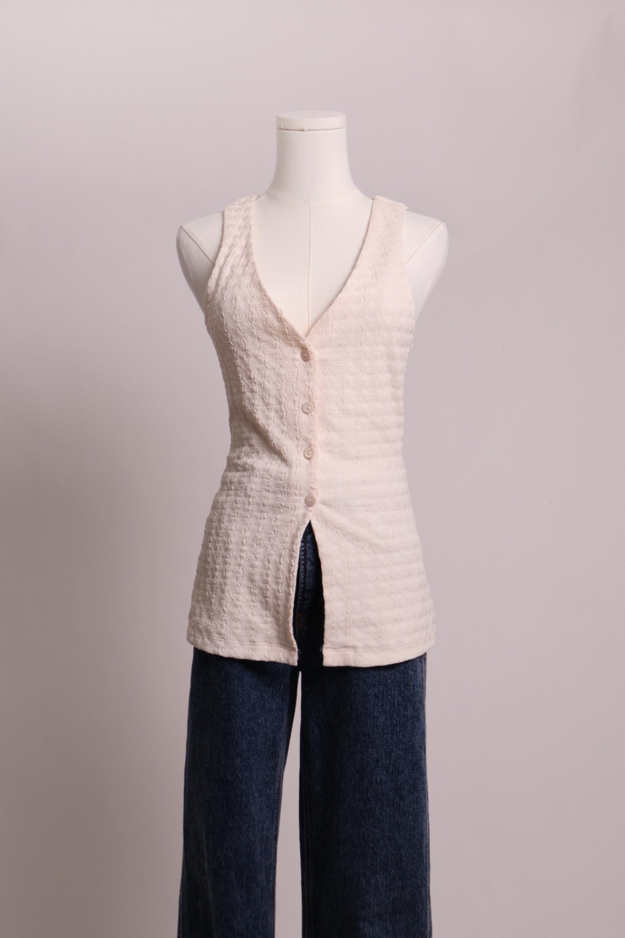 Veste texturée sans manches