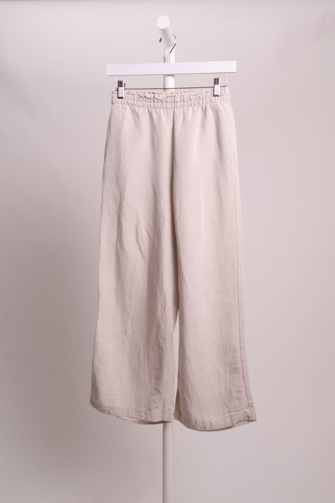 Pantalon taille élastique effet lin