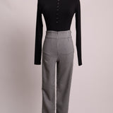 Pantalon étroit motif pied de poule
