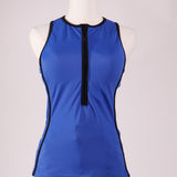 Haut de maillot de bain camisole avec demi-zip
