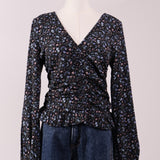 Blouse cache-coeur fleurie