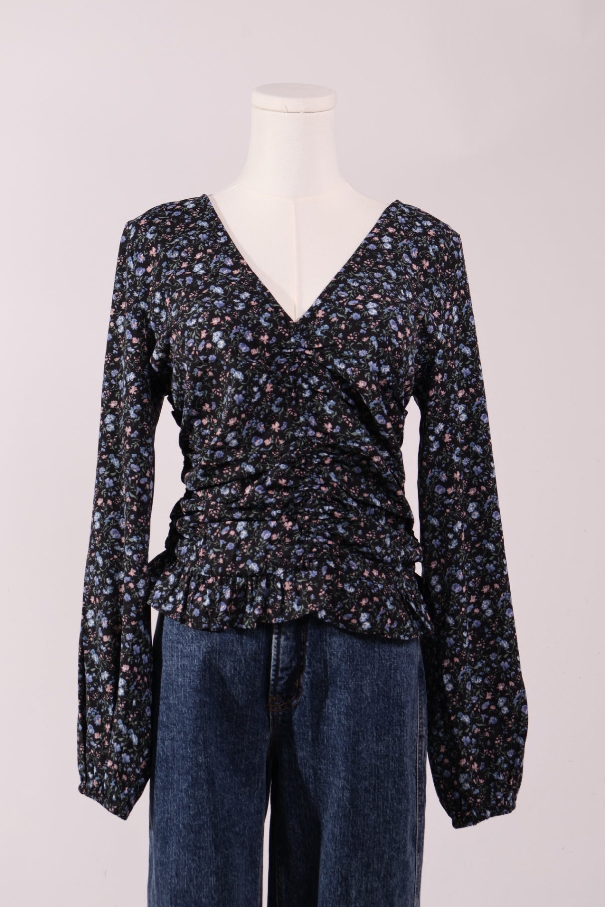 Blouse cache-coeur fleurie