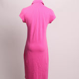 Robe polo midi fuchsia