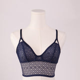 Bralette en dentelle bleu marine
