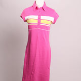 Robe polo midi fuchsia