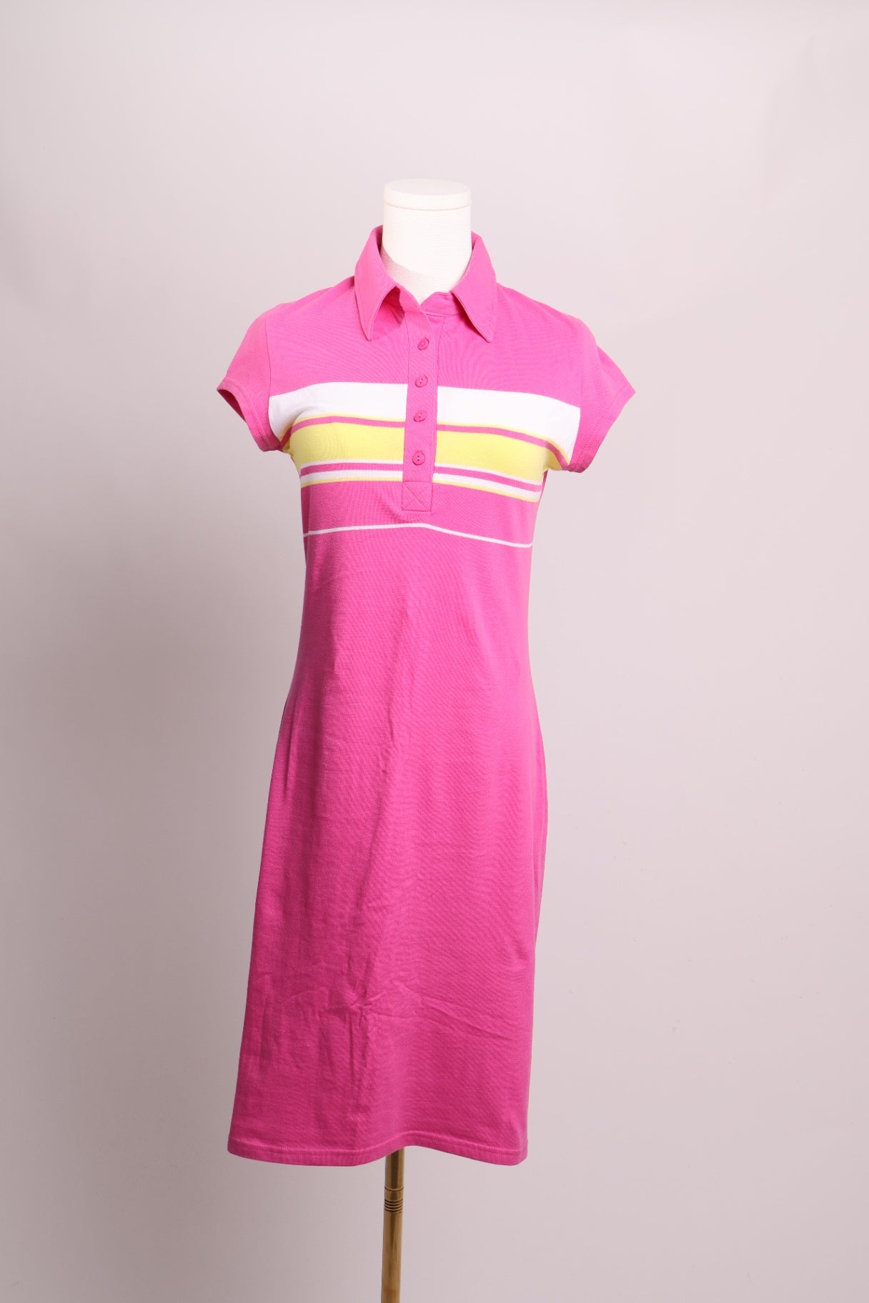 Robe polo midi fuchsia