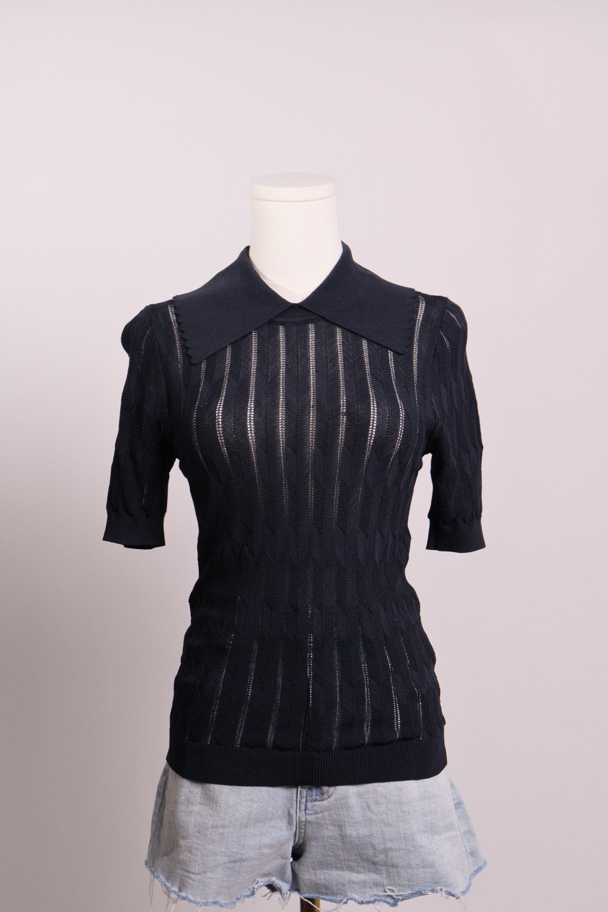 Pull en maille à col Claudine