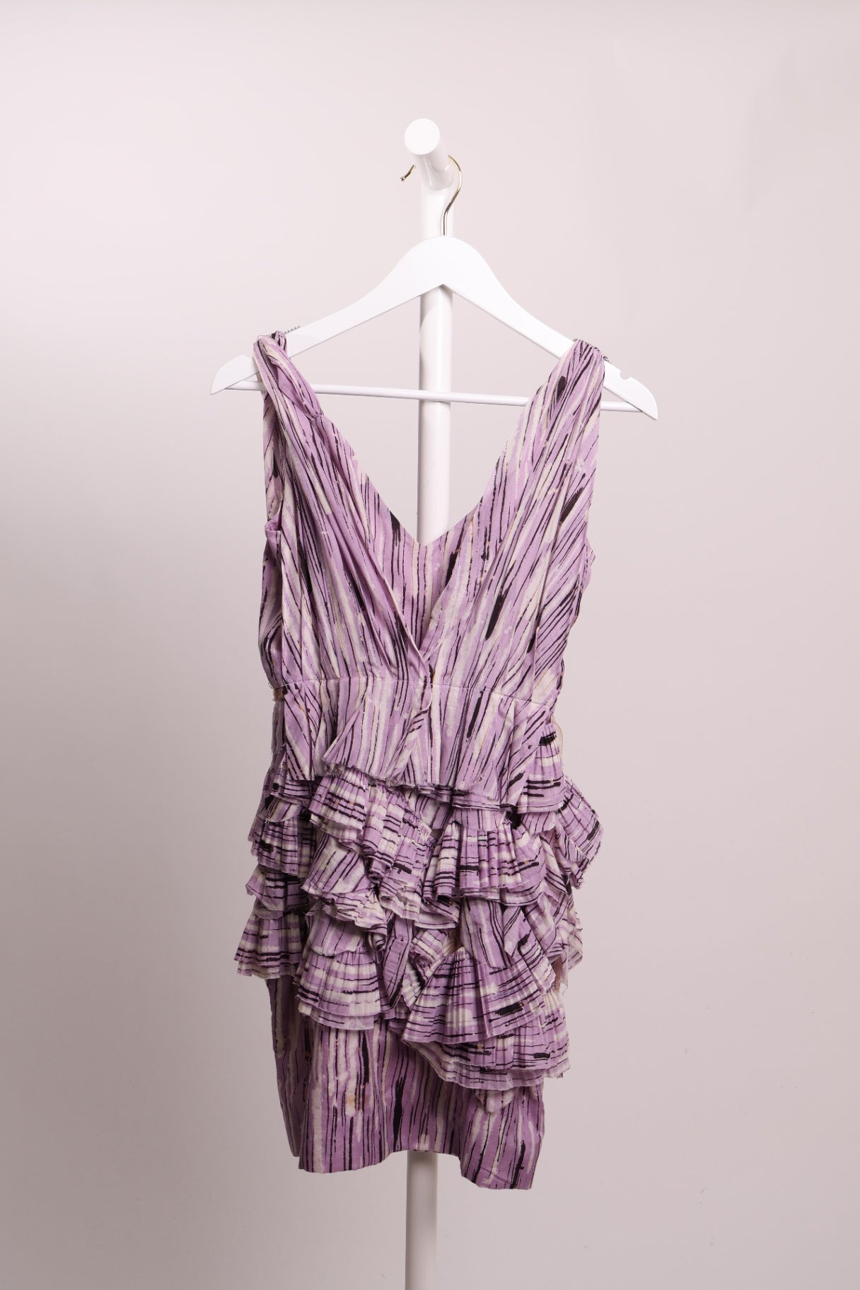 Robe courte lilas à volants
