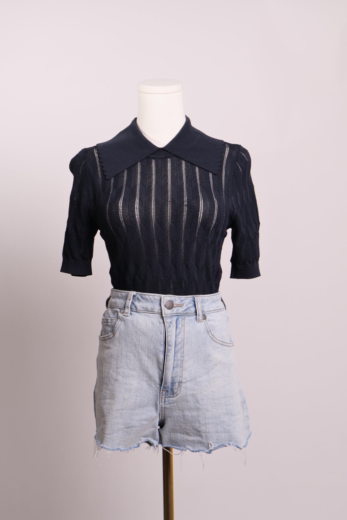 Pull en maille à col Claudine