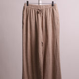 Pantalon en lin jambe large (longueur courte)