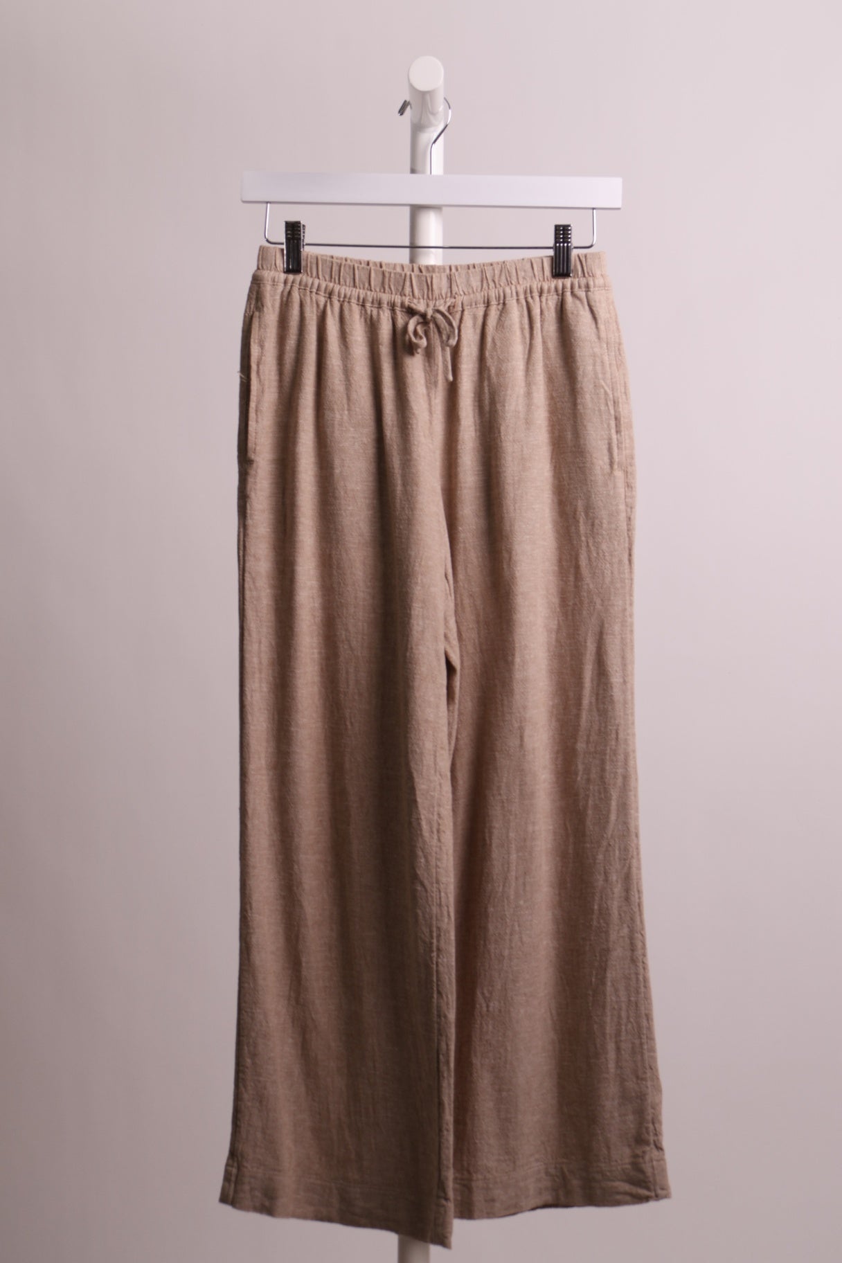 Pantalon en lin jambe large (longueur courte)
