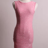 Robe en maille pailletée sans manche