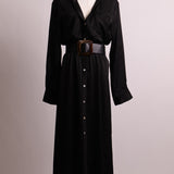 Robe maxi avec col en chemise et ceinture intégrée