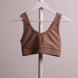 Top de sport beige en col en V