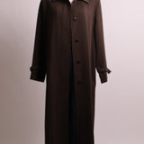 Manteau trench long vert olive avec boutons