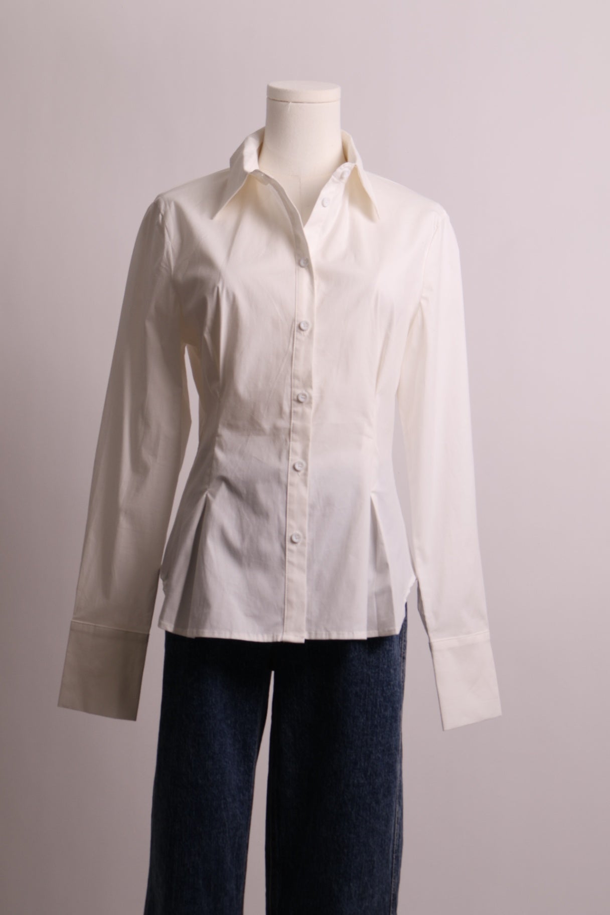 Chemise blanche cintrée manches longues (Petite)