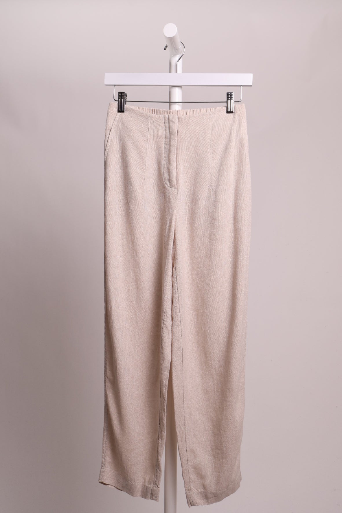 Pantalon en lin taille haute évasé