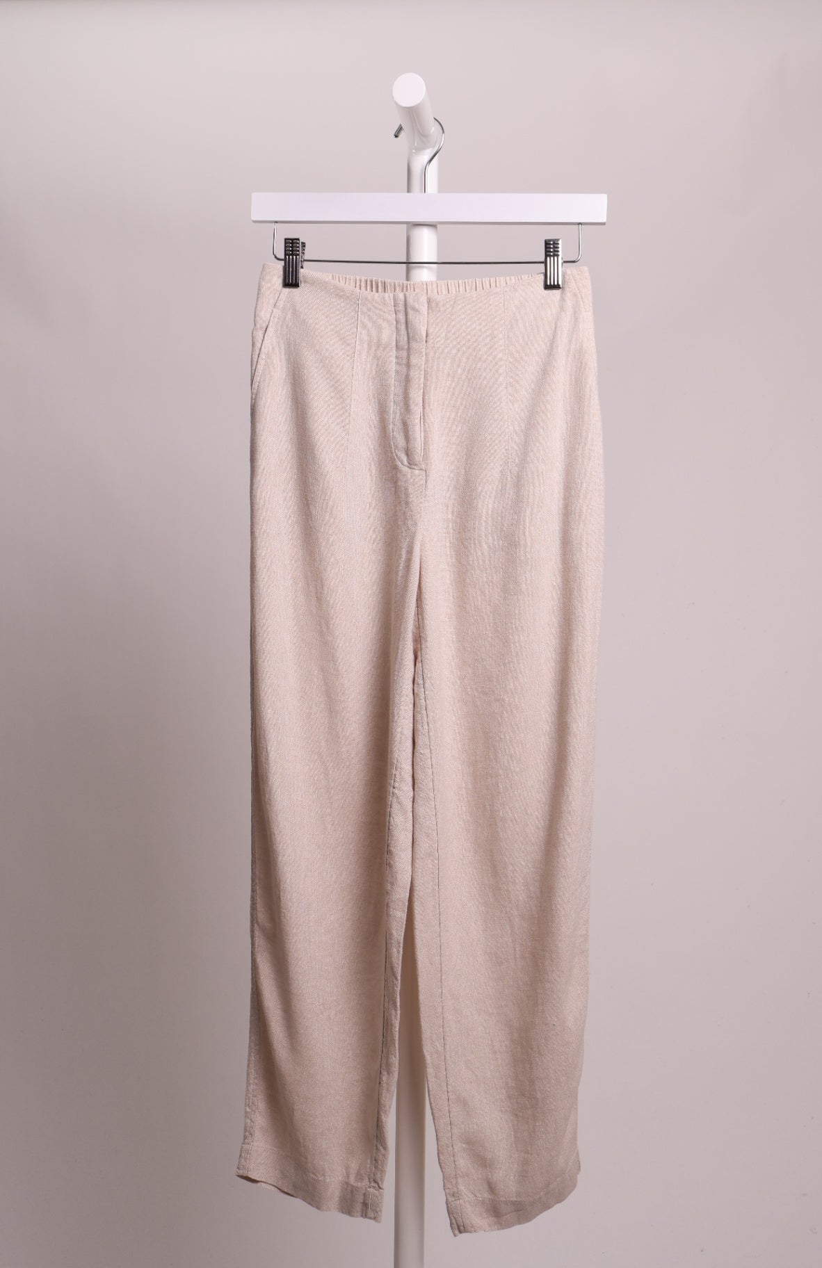 Pantalon en lin taille haute évasé