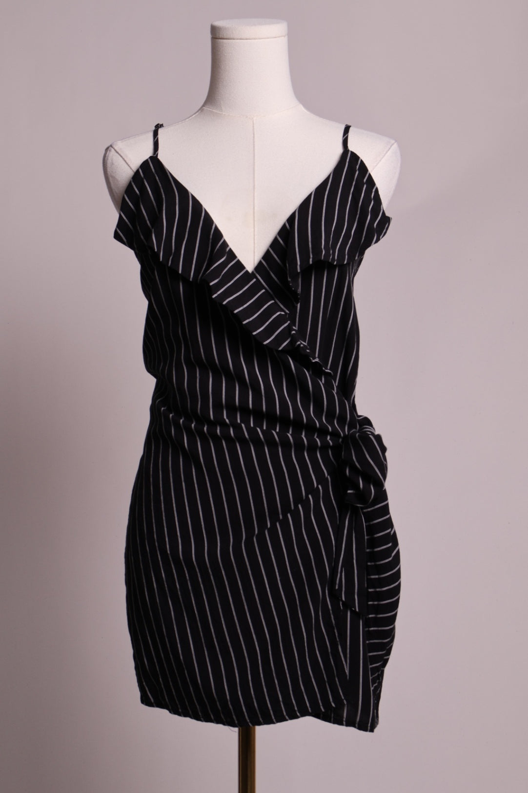Robe mini portefeuille lignée 