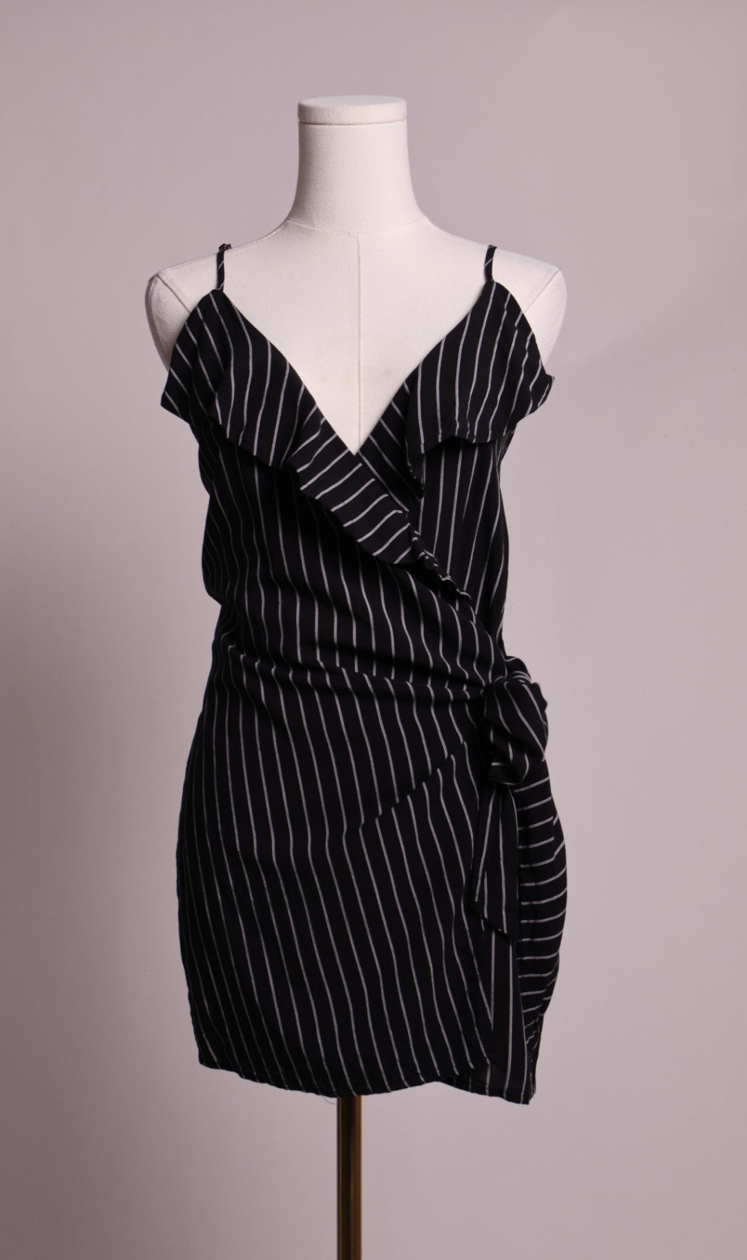 Robe mini portefeuille lignée 
