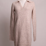 Robe tricot manches longues avec col chemise