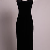 Robe longue moulante en velours