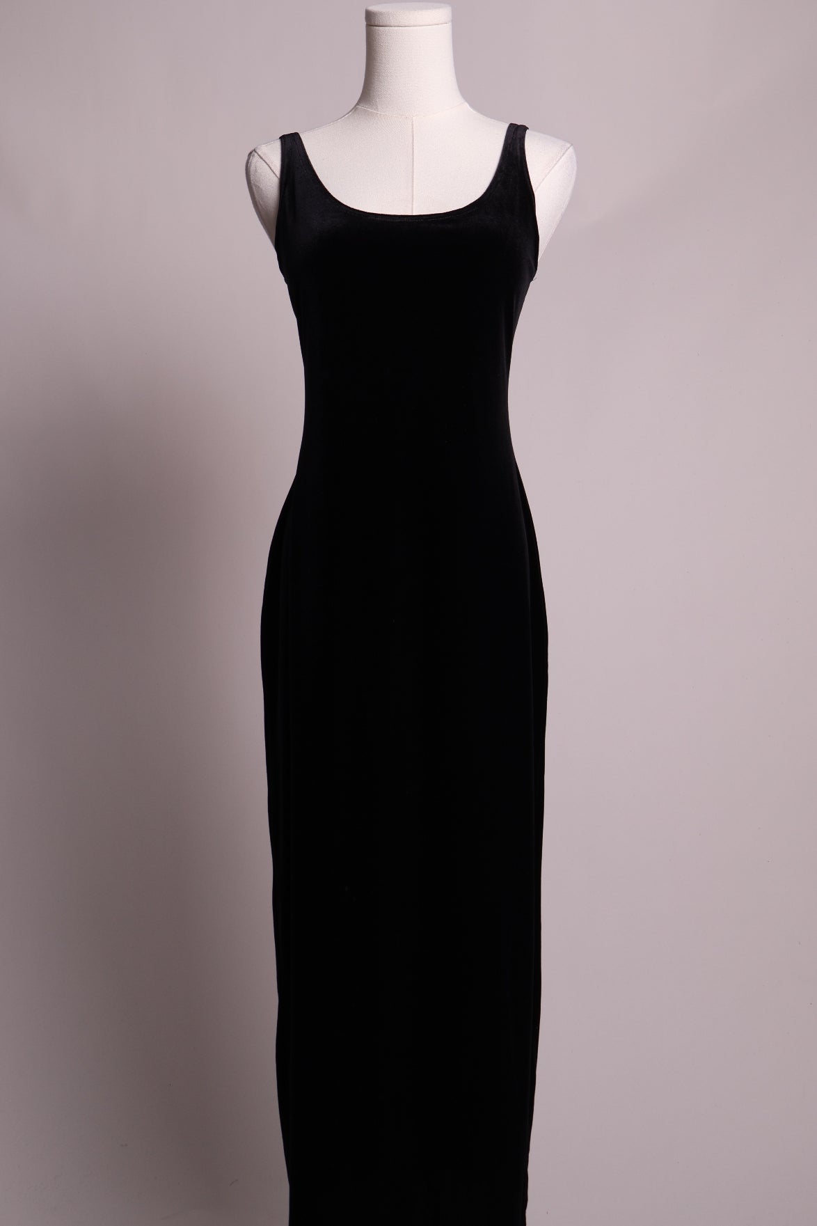 Robe longue moulante en velours