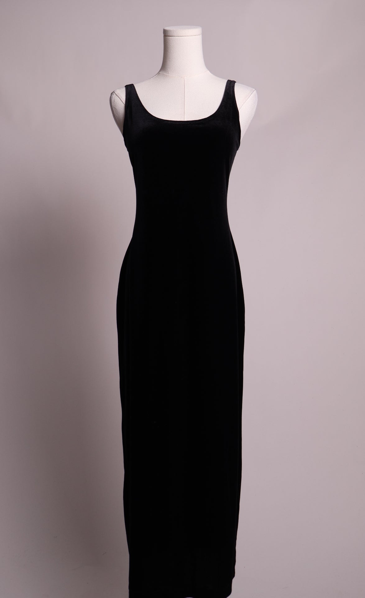 Robe longue moulante en velours