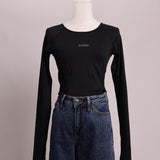 Chandail de sport crop manches longues