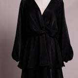 Robe courte à volants manches longues