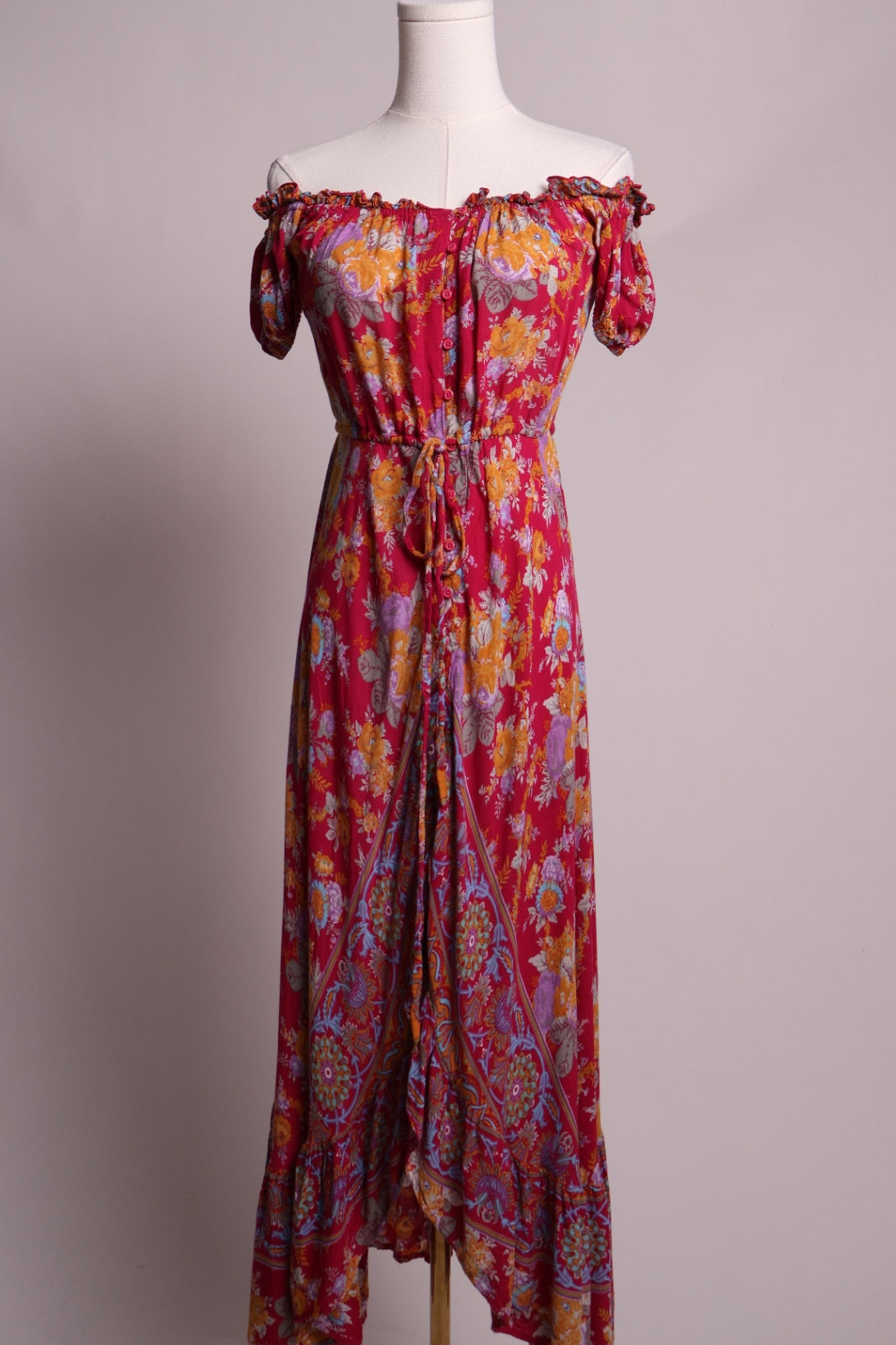 Robe maxi champêtre à fleurs 