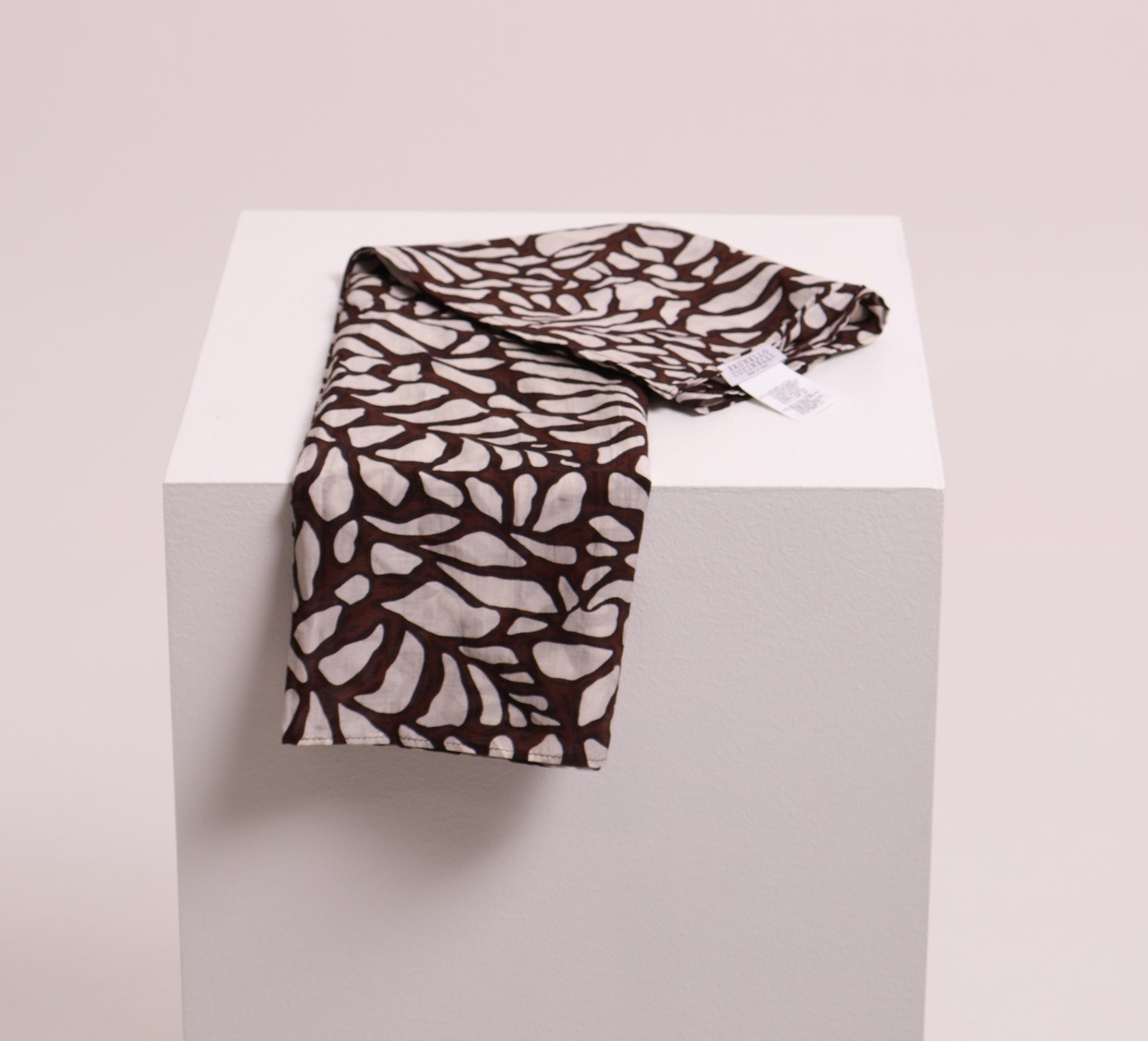 Foulard italien brun et blanc