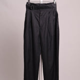 Pantalon gris foncé italien en laine vierge