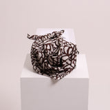 Foulard italien brun et blanc