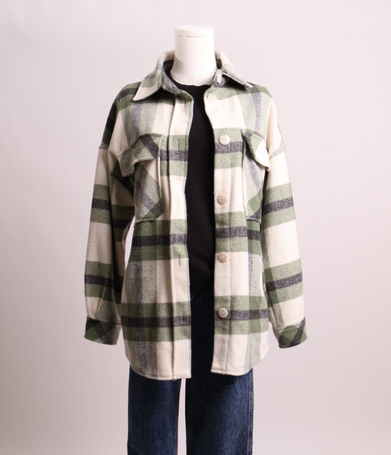 Veste en lainage à carreaux