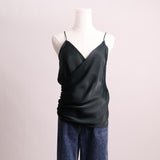 Camisole effet satiné avec boutons sur le côté