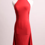 Robe courte sans manche froncée sur les côtés attachée au coup (wilfred)