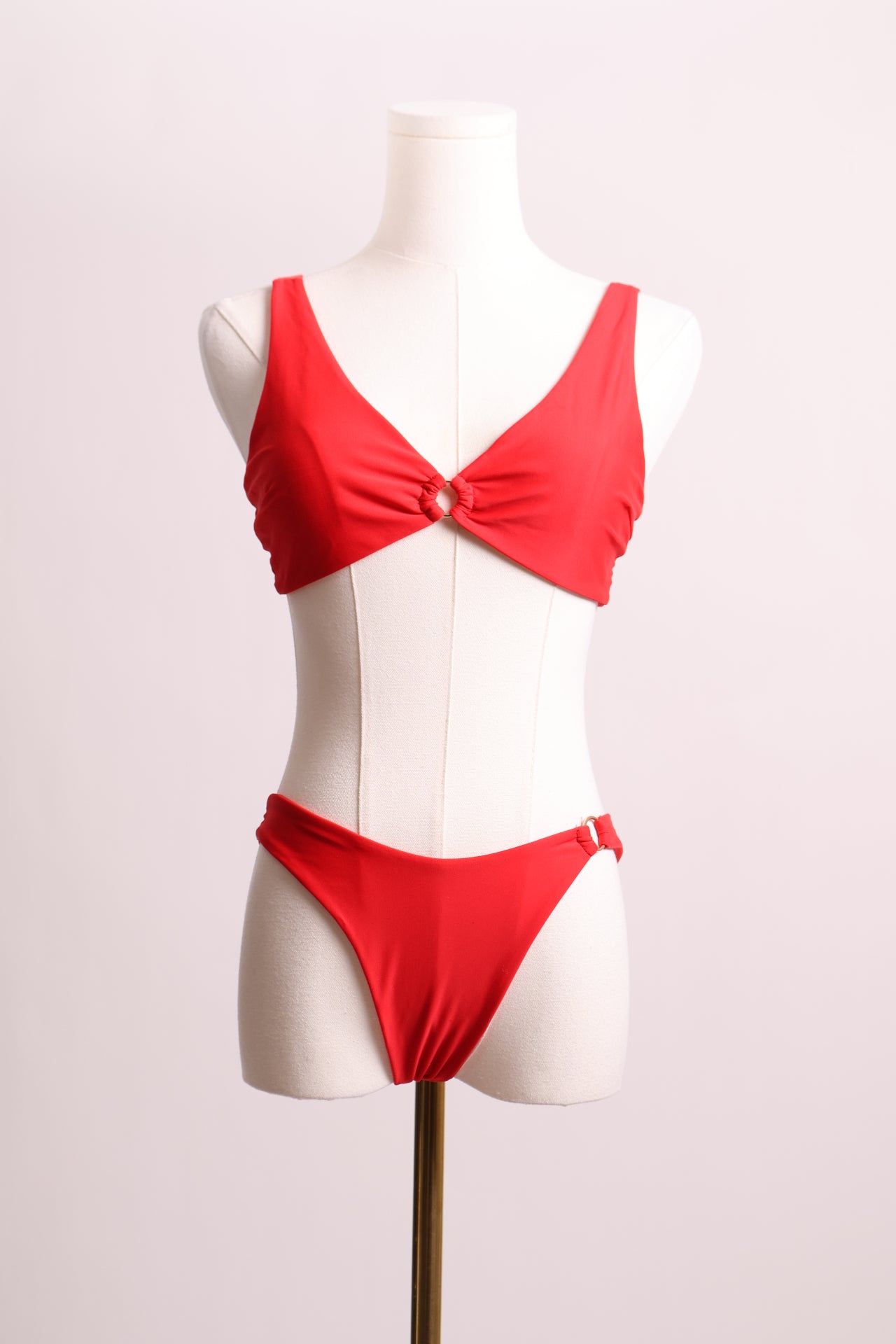 Maillot 2 pièces rouge uni