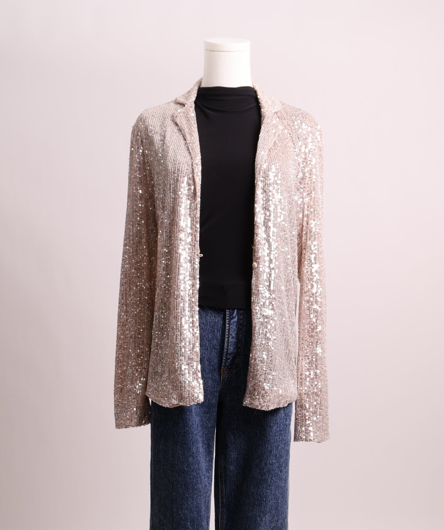 Veston beige à paillettes