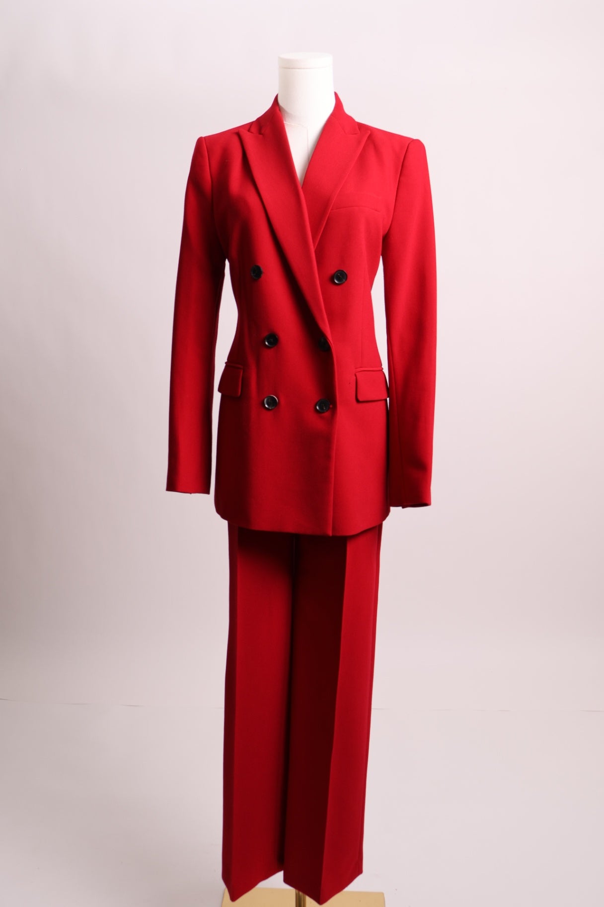 Ensemble pantalon long jambes larges et veston à double boutonnière