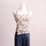 Camisole beige et grise attachée au cou