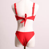 Maillot 2 pièces rouge uni