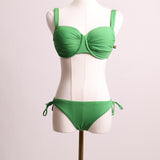 Maillot 2 pièces vert uni