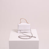 Mini sac à main avec ganse en chaîne blanc