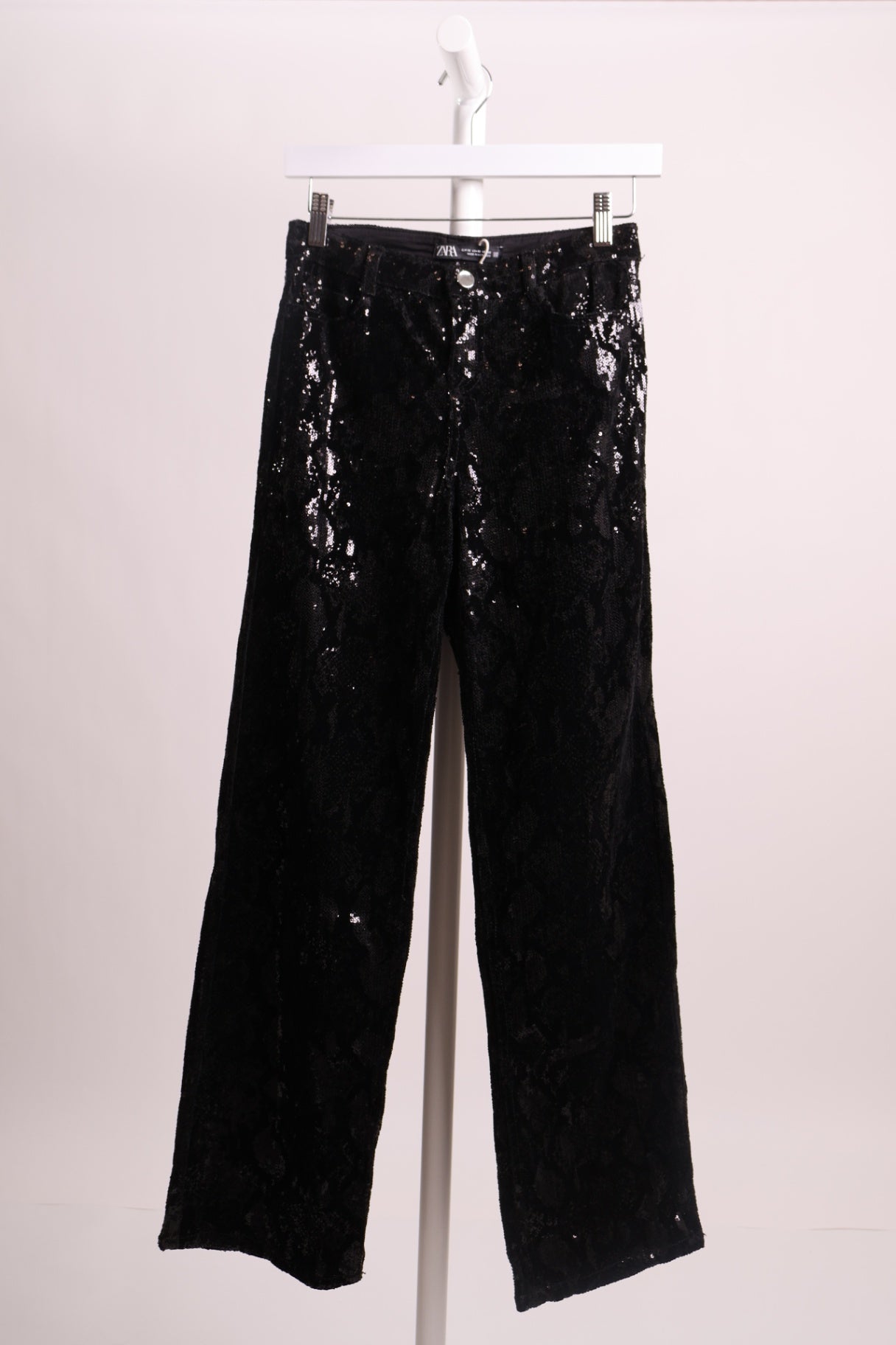 Pantalon jambes larges à paillettes