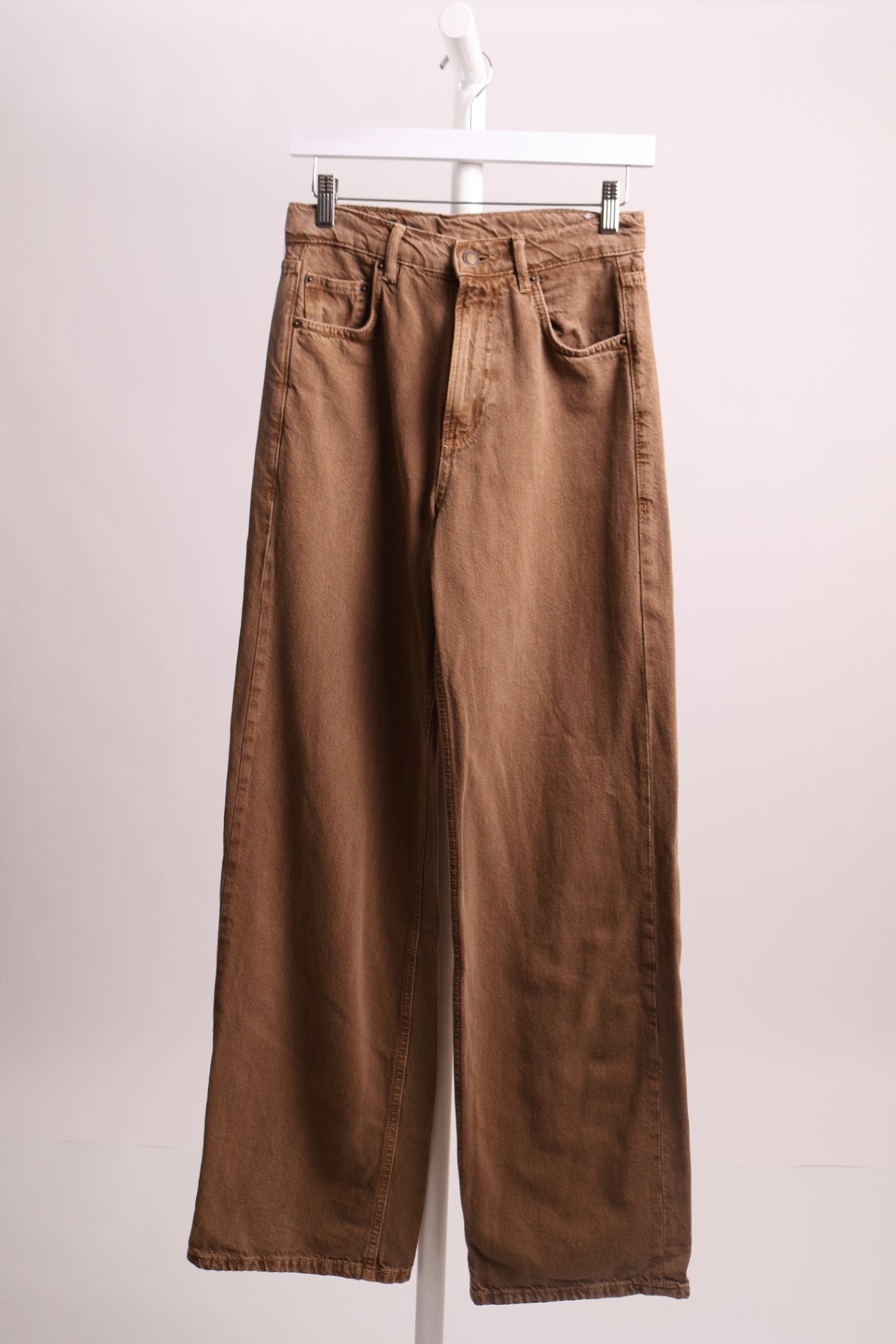 Jean long taille haute à jambes larges