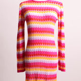 Robe/Cache-maillot à motif chevron et dos ouvert